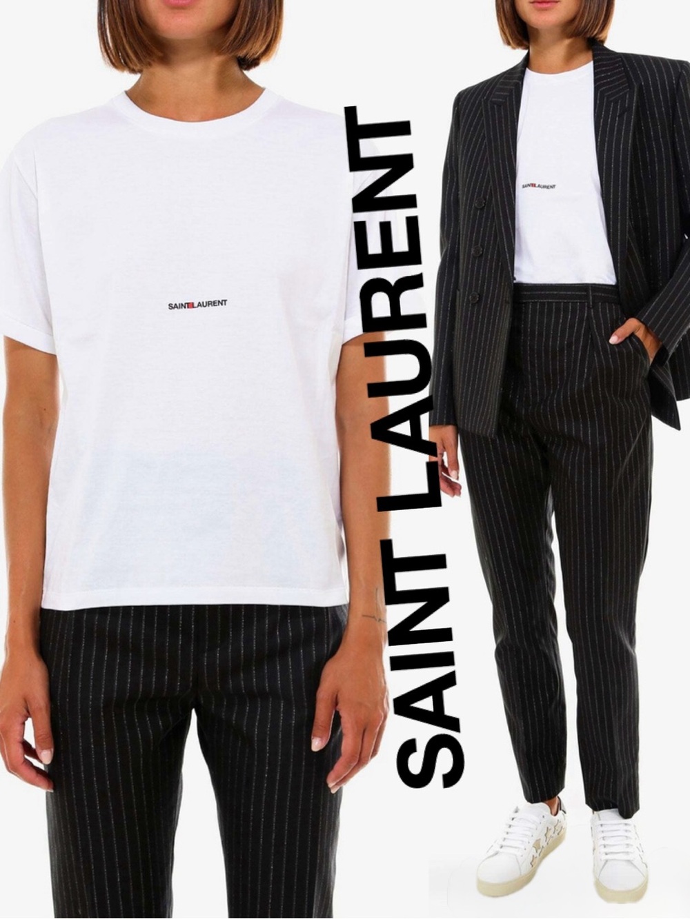 SAINT LAURENT Classic Logo Graphic Short Sleeve Tee